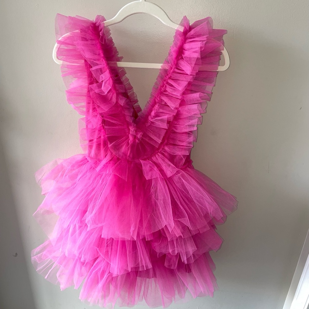 Hot Pink Tulle Mini Dress